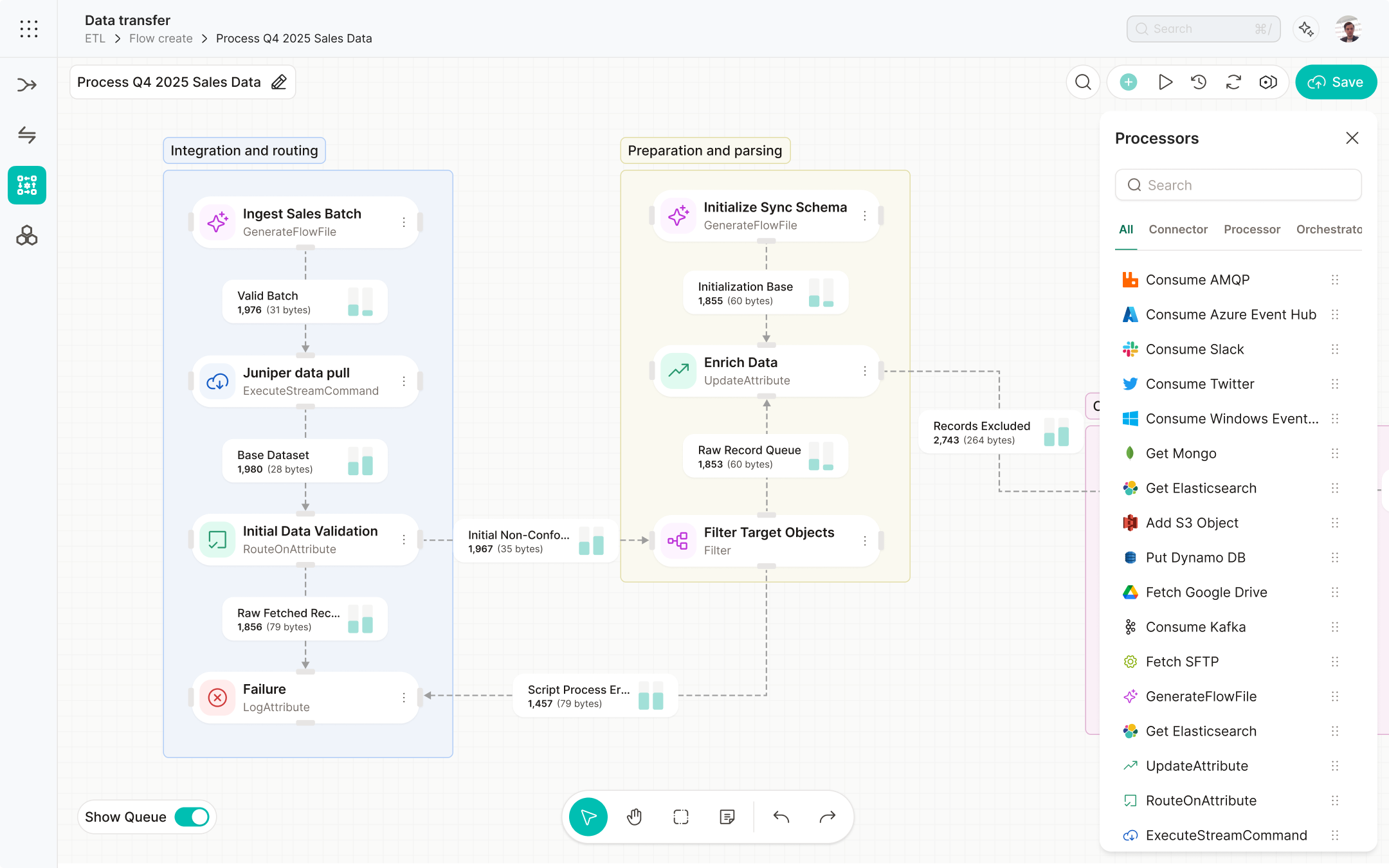 Advanced ETL New UI Processor Add