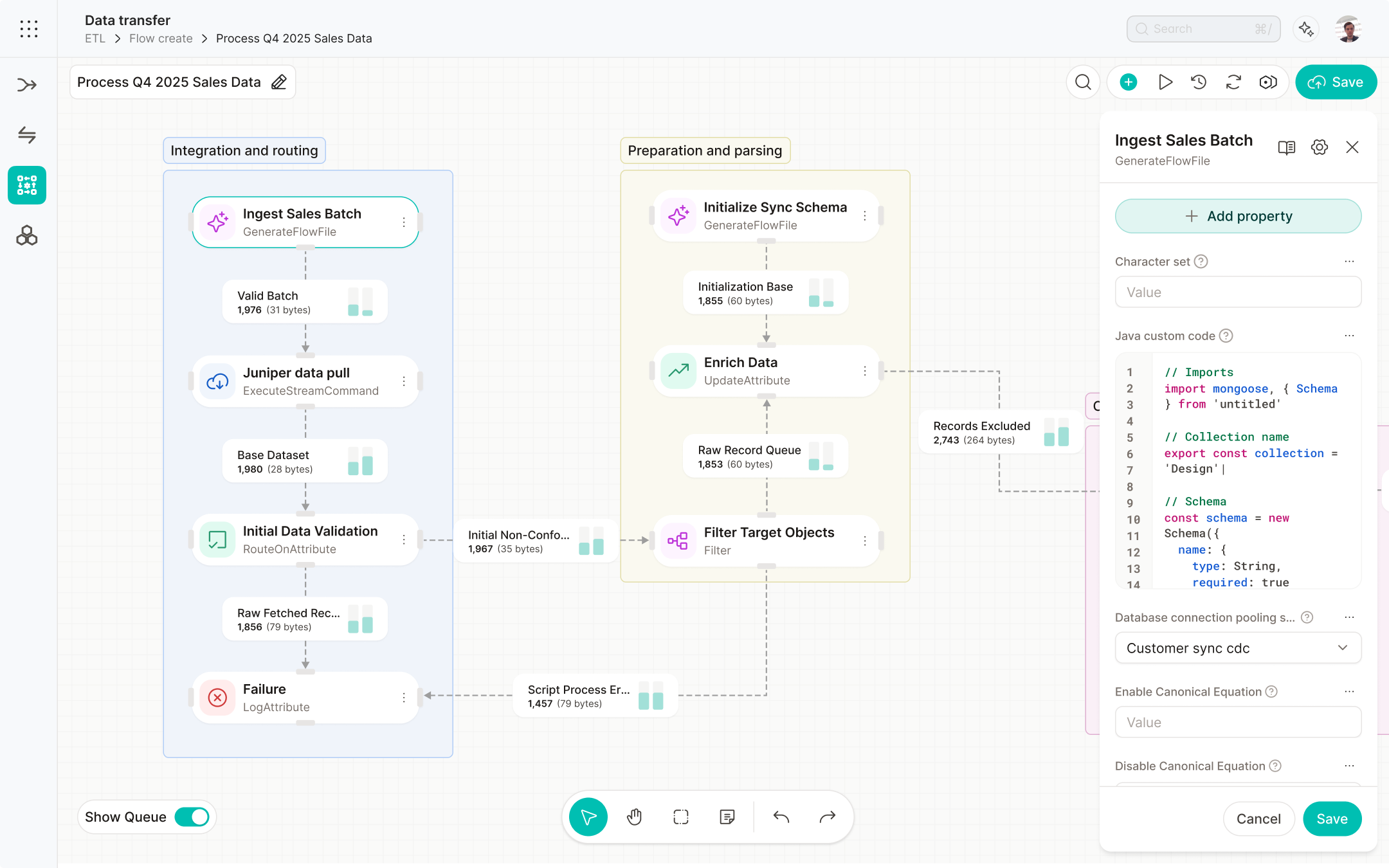 Advanced ETL New UI Processor View