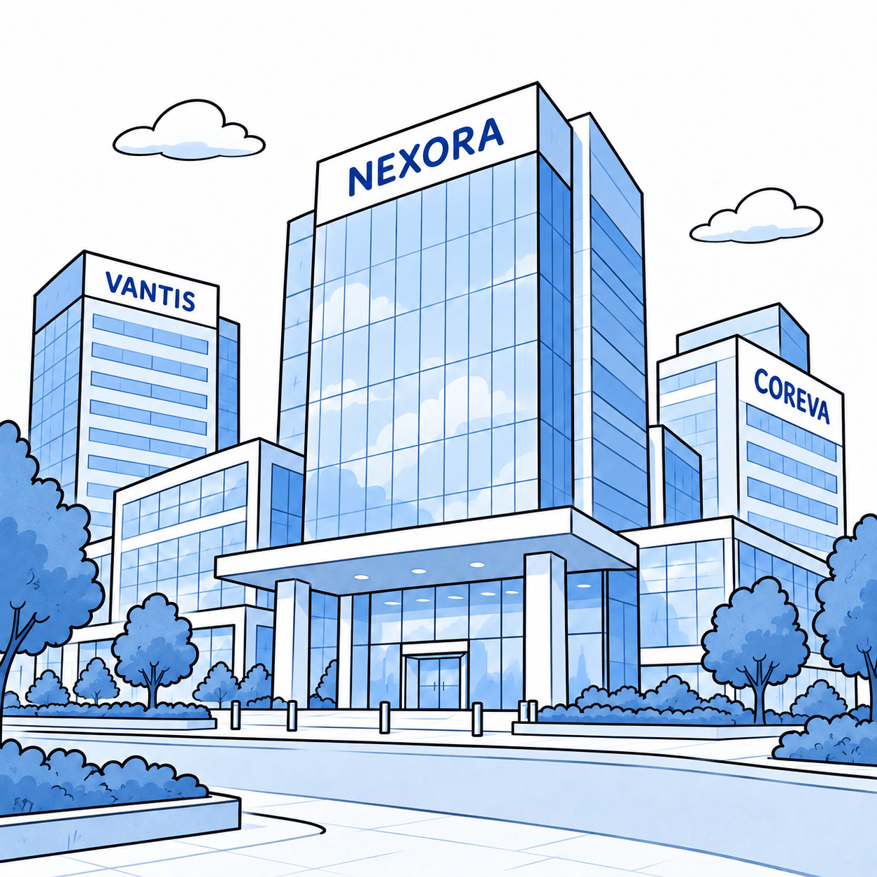 Enterprise buildings representing large organizations using the platform